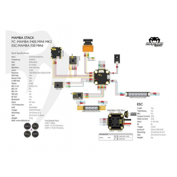 Stack MAMBA FC F405 Mini MK2 ESC F30MINI 30A 3-5S